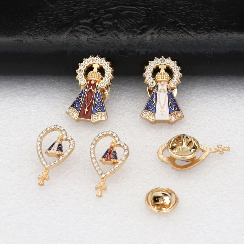 Embroidery Icon - 4/16/32Pcs Our Lady of Aparecida Lapel