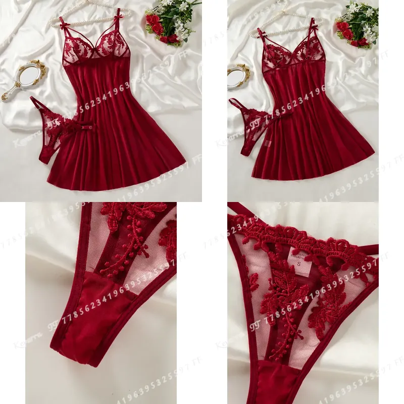 Embroidery Designer - Wine Red Women's Country Style Wheat