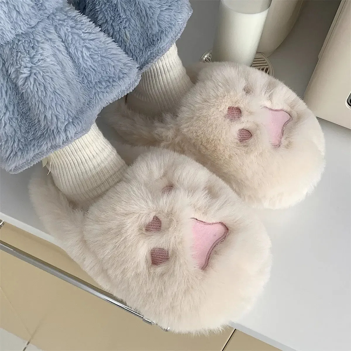 Embroidery Xmas - Women Kawaii Cat Claws Fluffy Fur