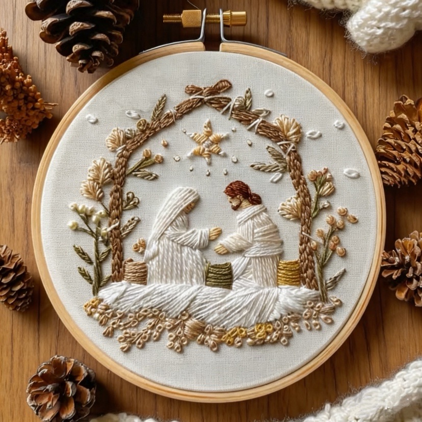 Embroidery X Stitch - Jesus Birth Christmas Embroidery kit with
