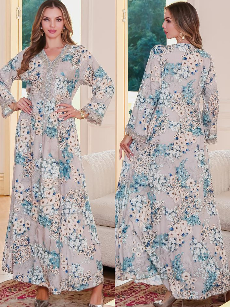 Muslim Women Dubai Abaya luxur - Embroidery Kebaya ulasan dan harga