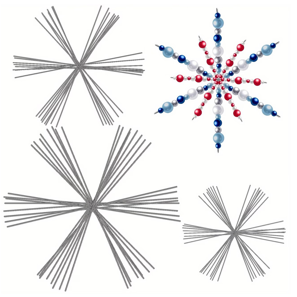 15PCS Christmas Snowflake Meta - Embroidery Xmas ulasan dan harga