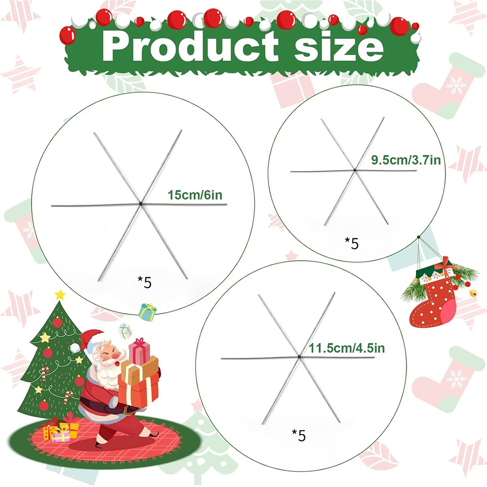 15PCS Christmas Snowflake Meta - Embroidery Xmas ulasan dan harga