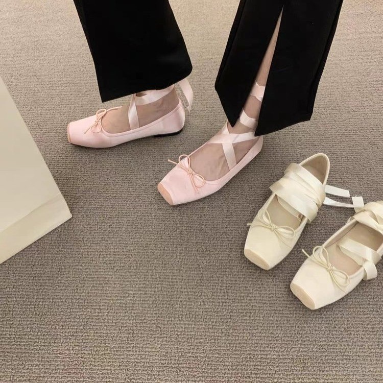 Women Flats Bow Marie Janes Sh - Embroidery Designer ulasan dan harga