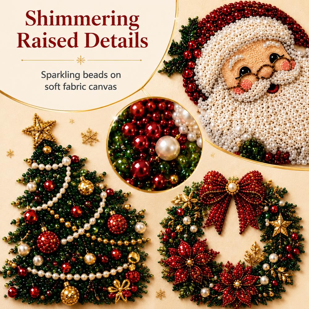 Christmas Santa Claus Pearl Ar - Embroidery Xmas ulasan dan harga