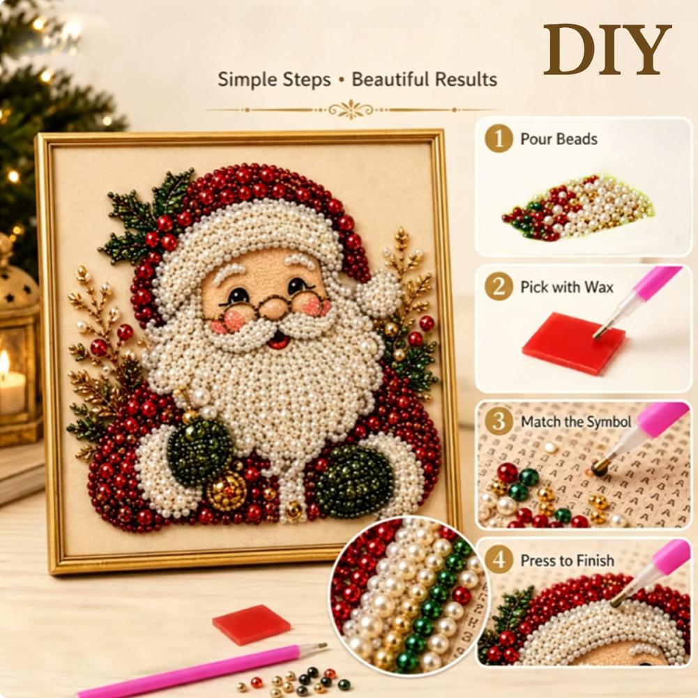 Christmas Santa Claus Pearl Ar - Embroidery Xmas ulasan dan harga