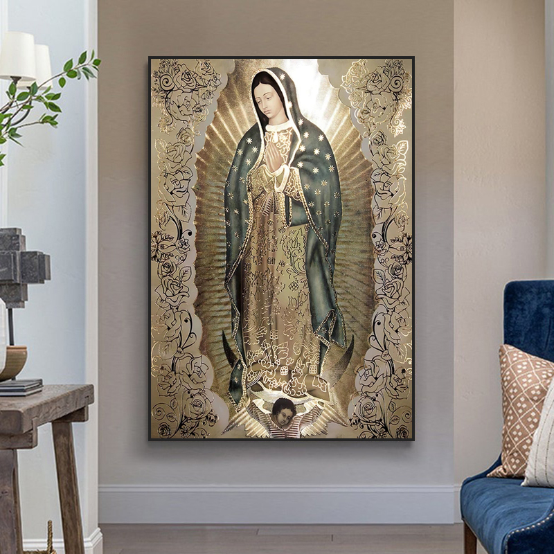 Retro Lady of Guadalupe 5D DIY - Embroidery Icon ulasan dan harga