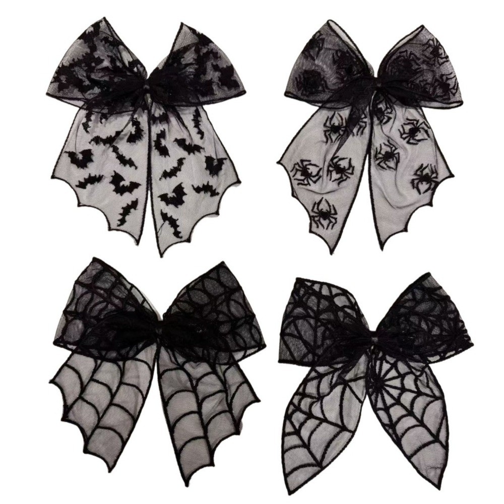 Lace Tulle Veil Hair Clips Bat - Embroidery Gothic ulasan dan harga