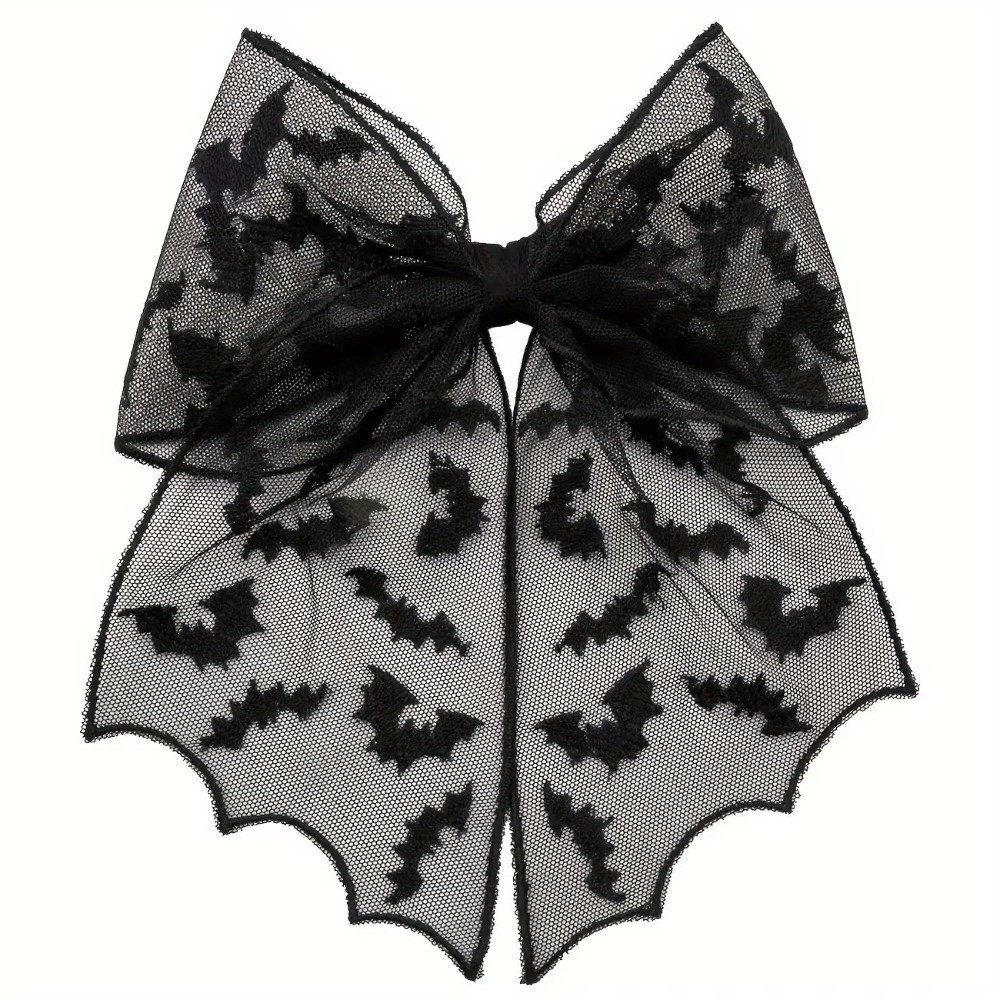 Lace Tulle Veil Hair Clips Bat - Embroidery Gothic ulasan dan harga