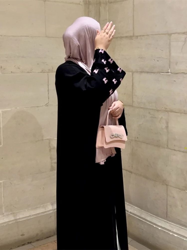Ramadan Black Heart Abaya Dame - Embroidery Kebaya ulasan dan harga