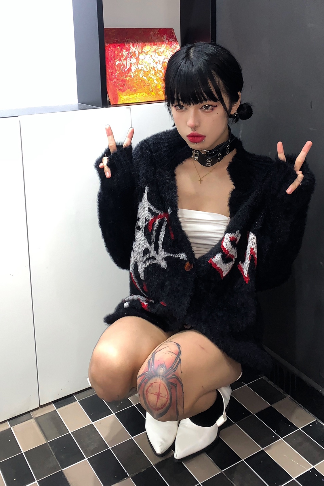 Y2k Fashion Women's Sweater Si - Embroidery Gothic ulasan dan harga
