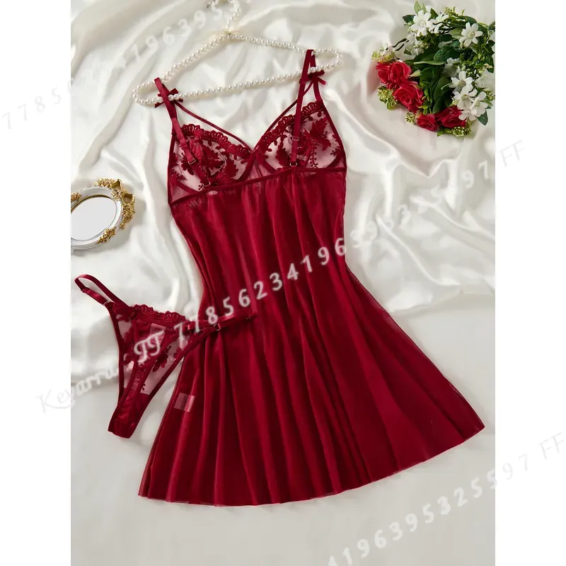 Wine Red Women's Country Style - Embroidery Designer ulasan dan harga