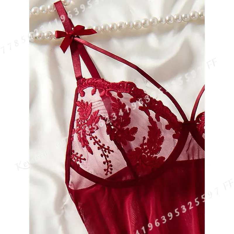 Wine Red Women's Country Style - Embroidery Designer ulasan dan harga