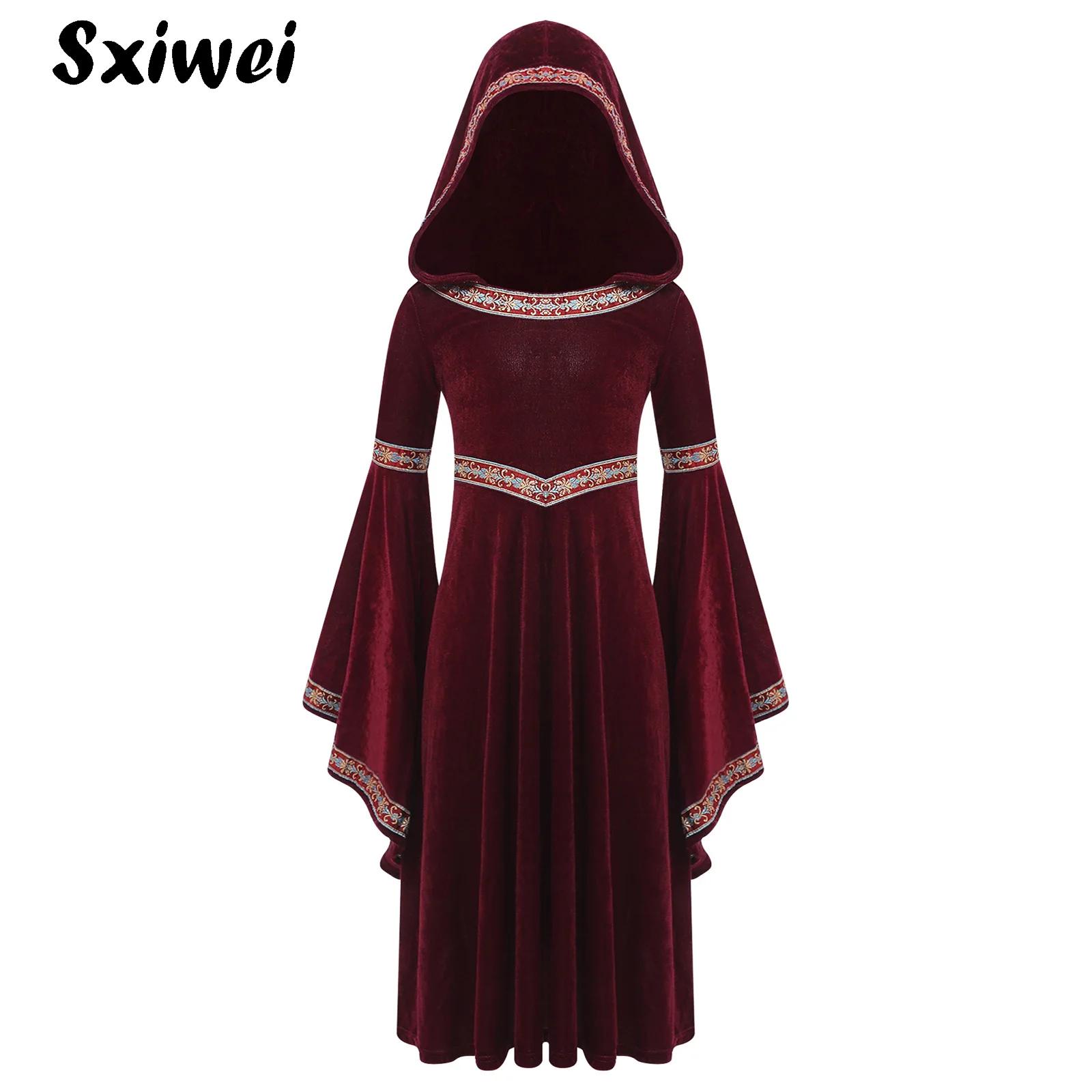 Hooded Medieval Princess Costu - Embroidery Gothic ulasan dan harga