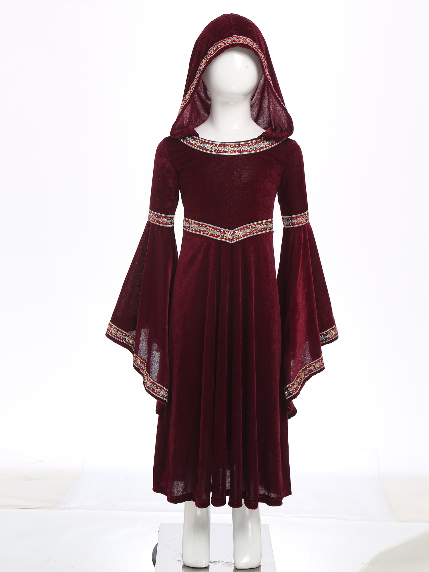 Hooded Medieval Princess Costu - Embroidery Gothic ulasan dan harga