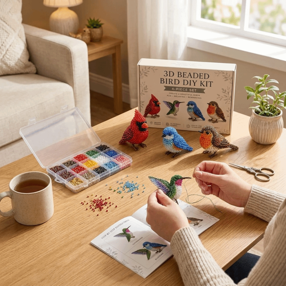 Handmade DIY Animal Bead Embro - Embroidery Kit Set ulasan dan harga