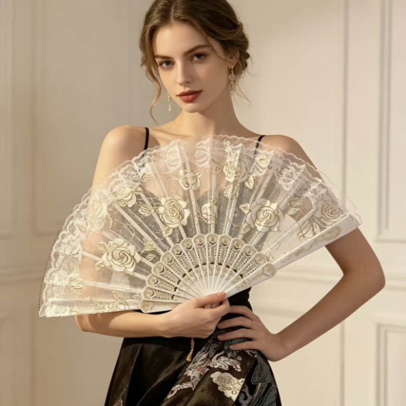 Black Lace Rose Embroidery Han - Embroidery Gothic ulasan dan harga