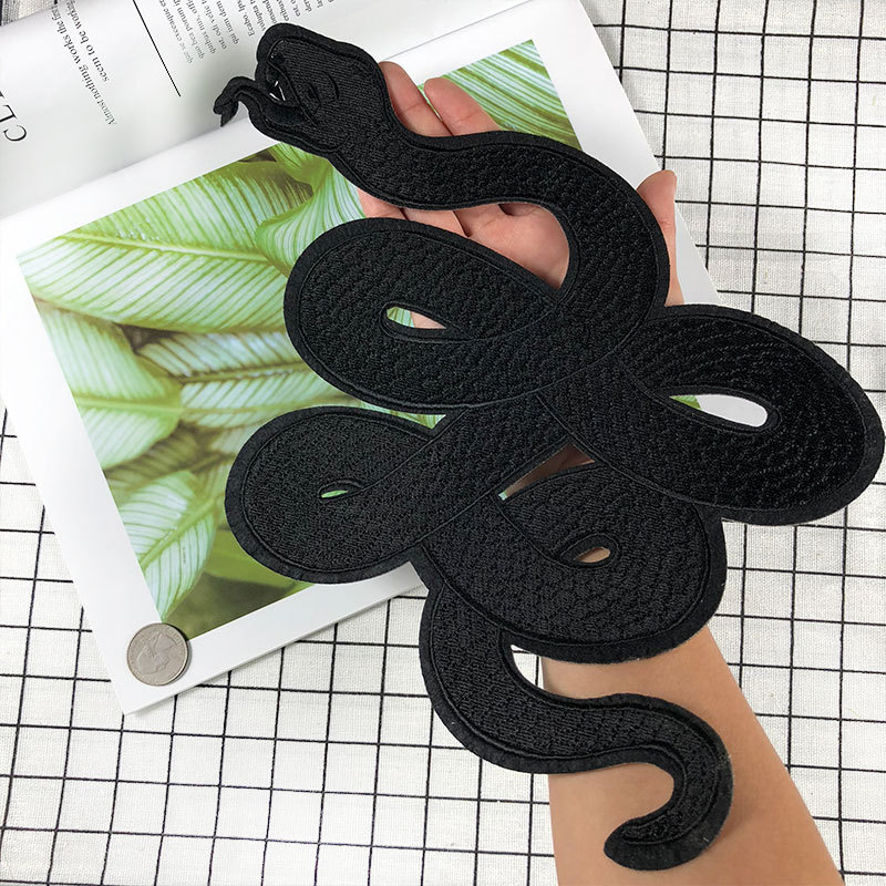 1Pc Black Snake Embroidery Pat - Embroidery Alpha ulasan dan harga