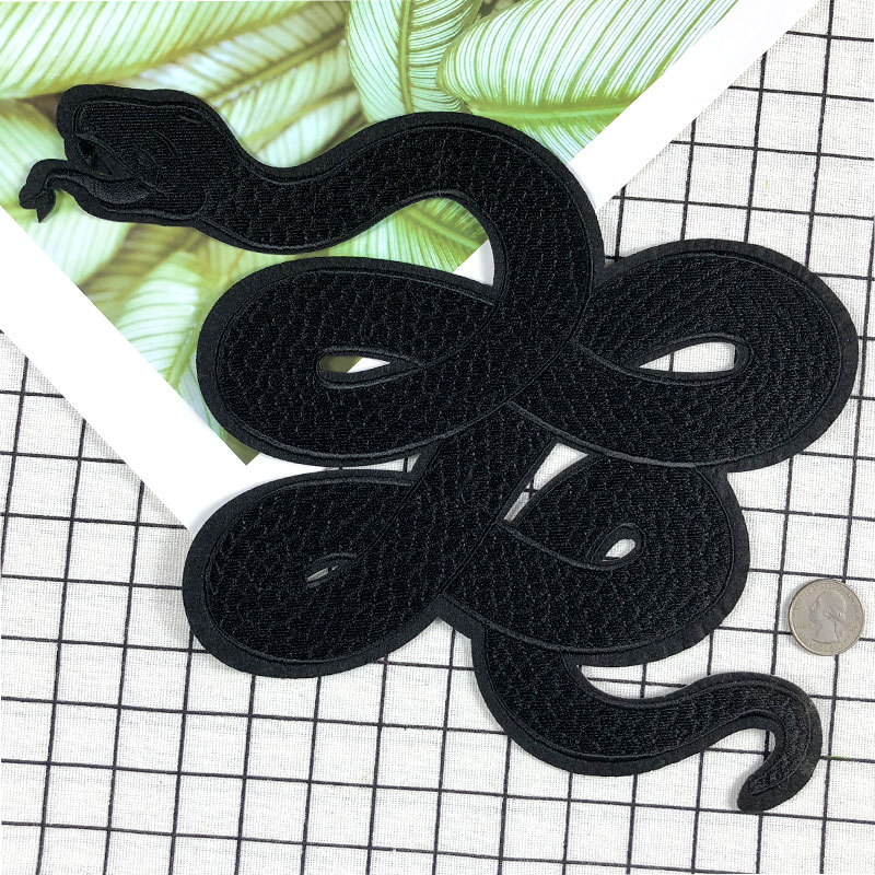 1Pc Black Snake Embroidery Pat - Embroidery Alpha ulasan dan harga