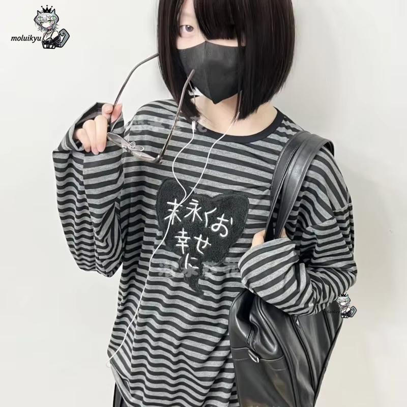 Y2K American Punk Vintage O Ne - Embroidery Knit ulasan dan harga