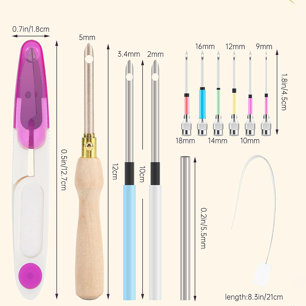 13Pcs Punch Needle Kit Adjusta - Embroidery X Stitch ulasan dan harga