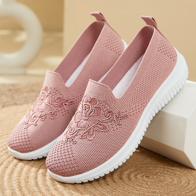 Flower Embroidery Knit Mesh Sl - Embroidery Knit ulasan dan harga