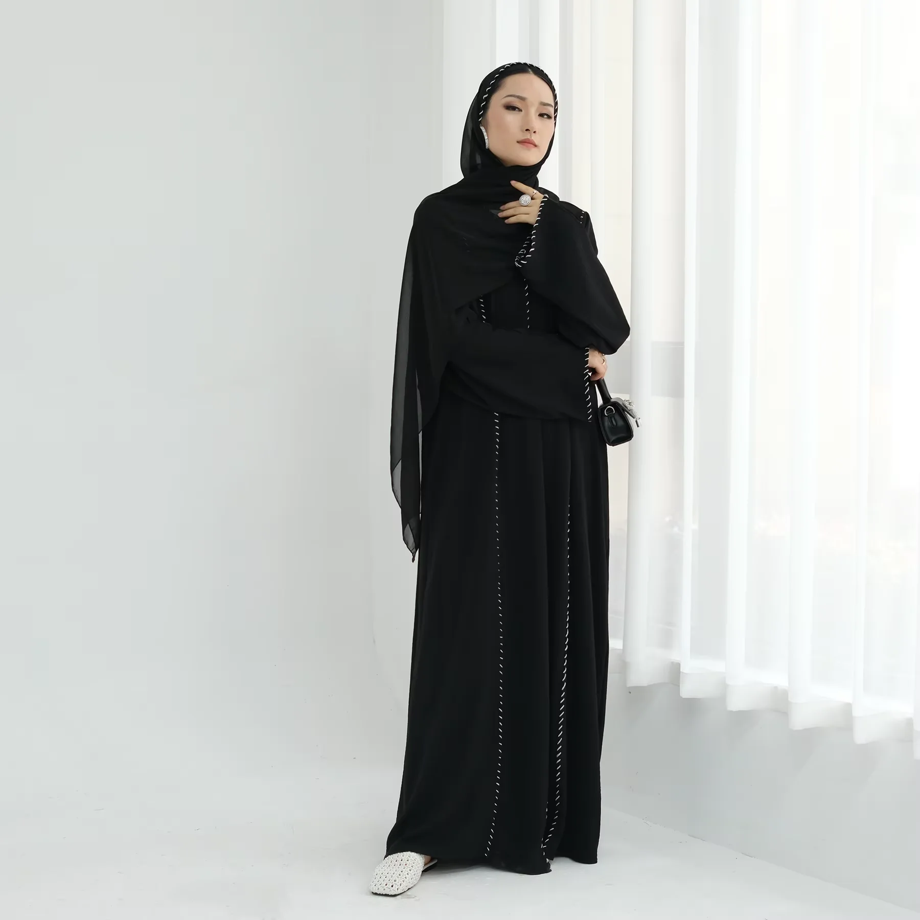Dubai Abaya Luxury Kimono Card - Embroidery Kebaya ulasan dan harga