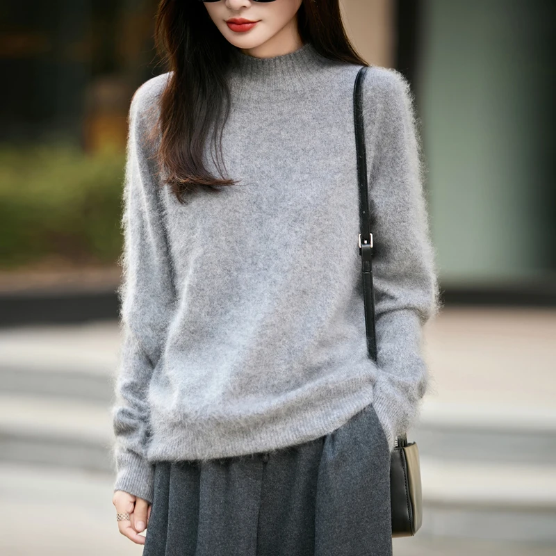 100% Wool Women's Fluffy High  - Embroidery Knit ulasan dan harga