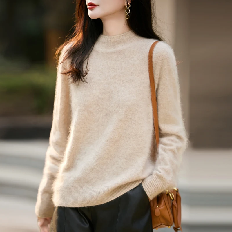 100% Wool Women's Fluffy High  - Embroidery Knit ulasan dan harga