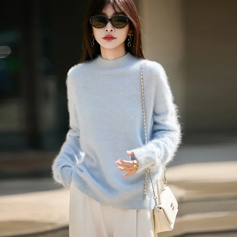 100% Wool Women's Fluffy High  - Embroidery Knit ulasan dan harga