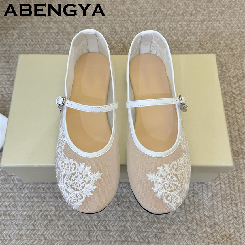 Lace Embroidery Flat Shoes for - Embroidery Designer ulasan dan harga