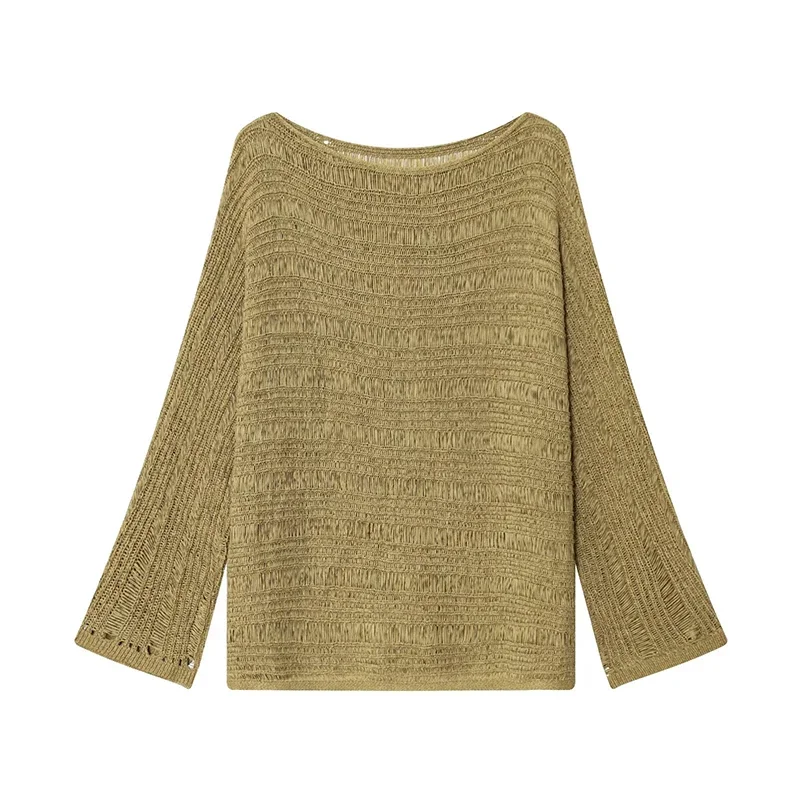 Vintage Boat Neck Knit Sweater - Embroidery Knit ulasan dan harga