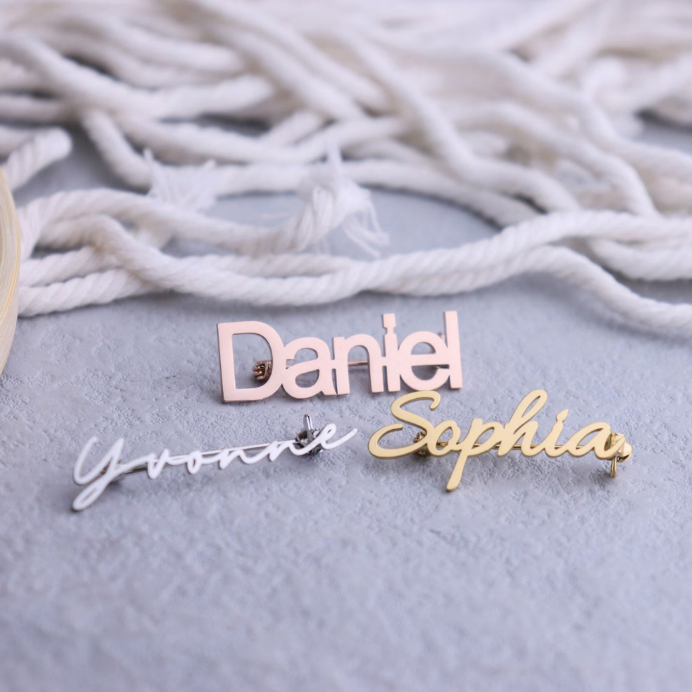 Personalized name brooch custo - Embroidery Initials ulasan dan harga