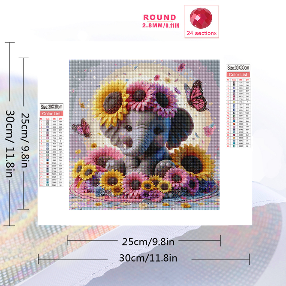Evershine Elephant Diamond Pai - Embroidery X Stitch ulasan dan harga