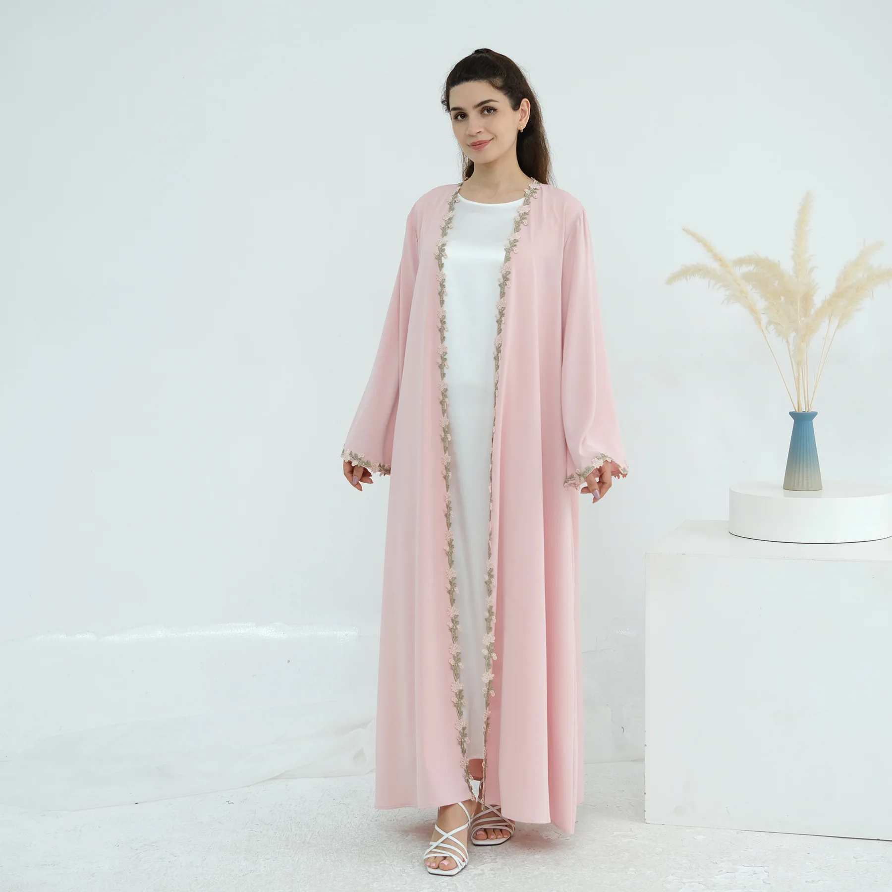 Dubai Open Abaya Muslim Hijab  - Embroidery Kebaya ulasan dan harga
