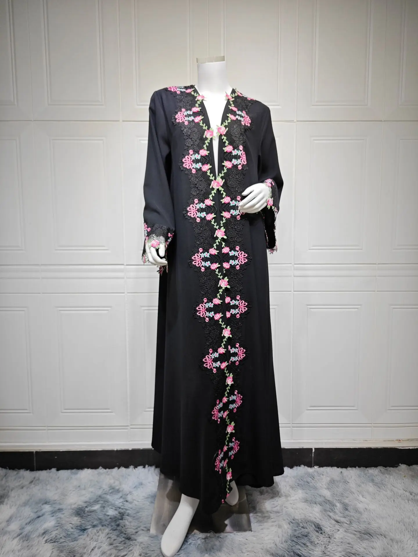Black Embroidery Kimono Jalabi - Embroidery Kebaya ulasan dan harga