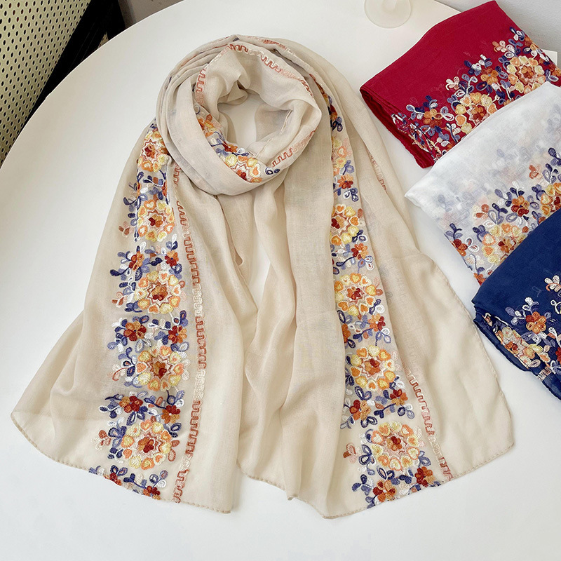 2025 New Soft Cotton Hijab Sca - Embroidery Hijab ulasan dan harga