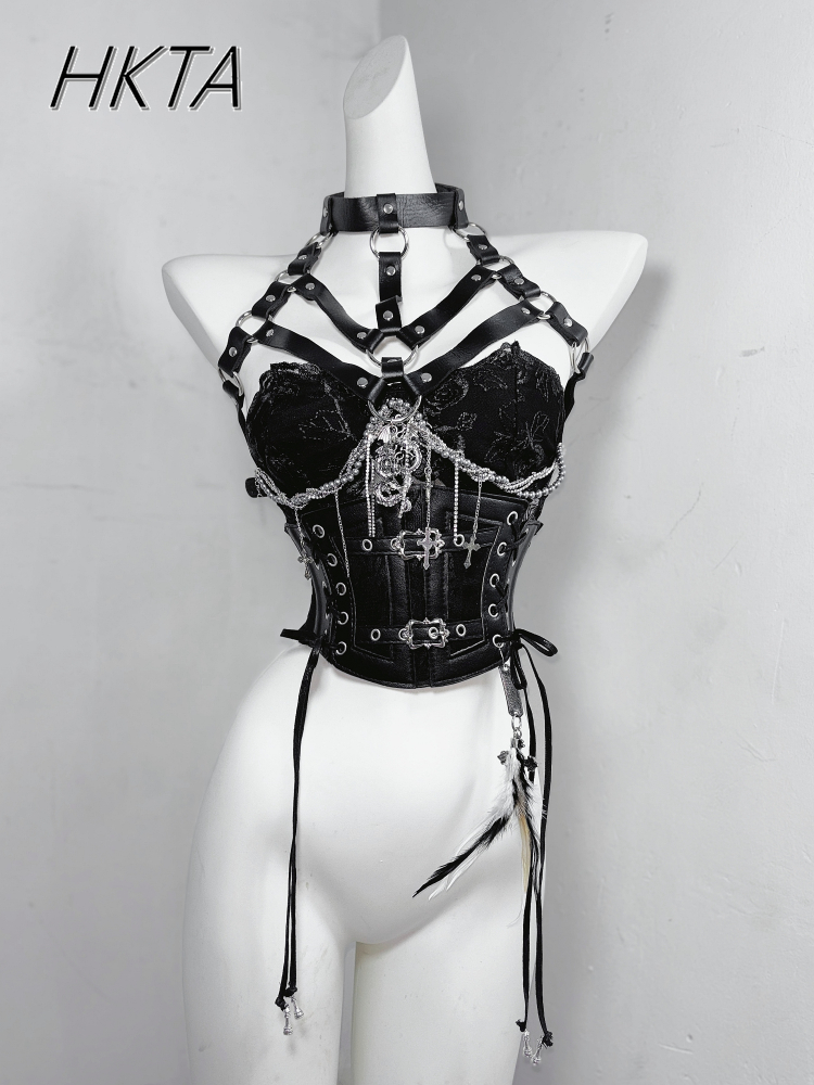Dark Style Goth Metal Chain Wa - Embroidery Gothic ulasan dan harga