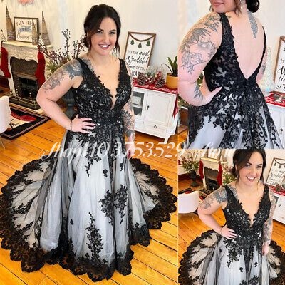Gothic V Neck Wedding Dresses  - Embroidery Gothic ulasan dan harga