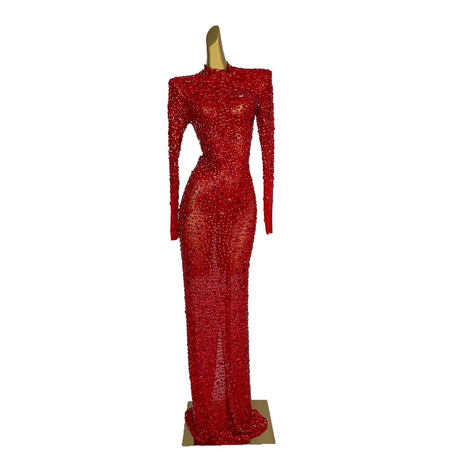 Red Diamonds Dress See Through - Embroidery Abaya ulasan dan harga
