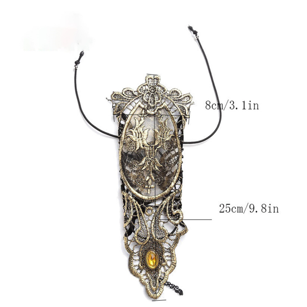 1pc Gothic Lace Cuff Fingerles - Embroidery Gothic ulasan dan harga