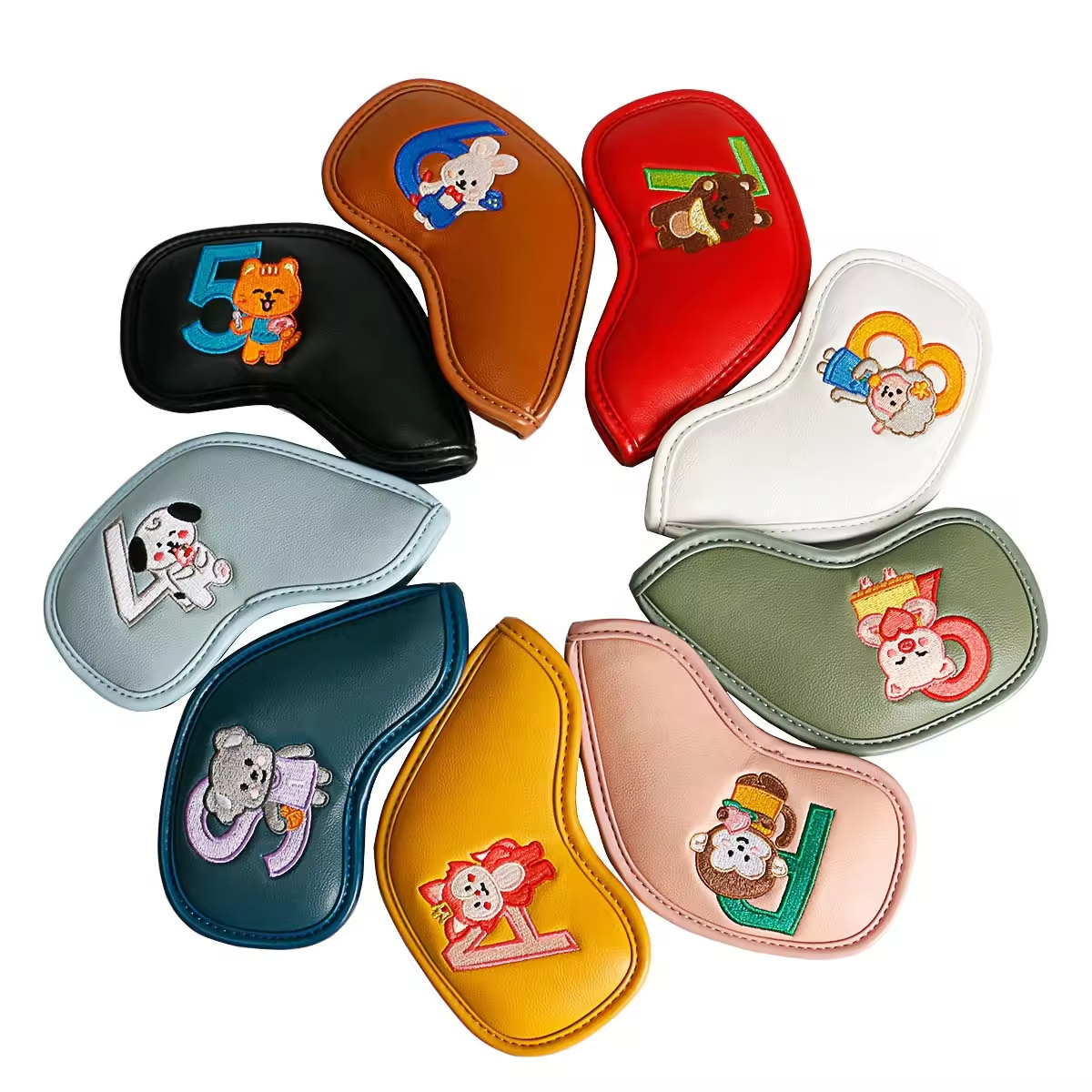 9Pcs Cute Cartoon Animal Golf  - Embroidery Gift ulasan dan harga