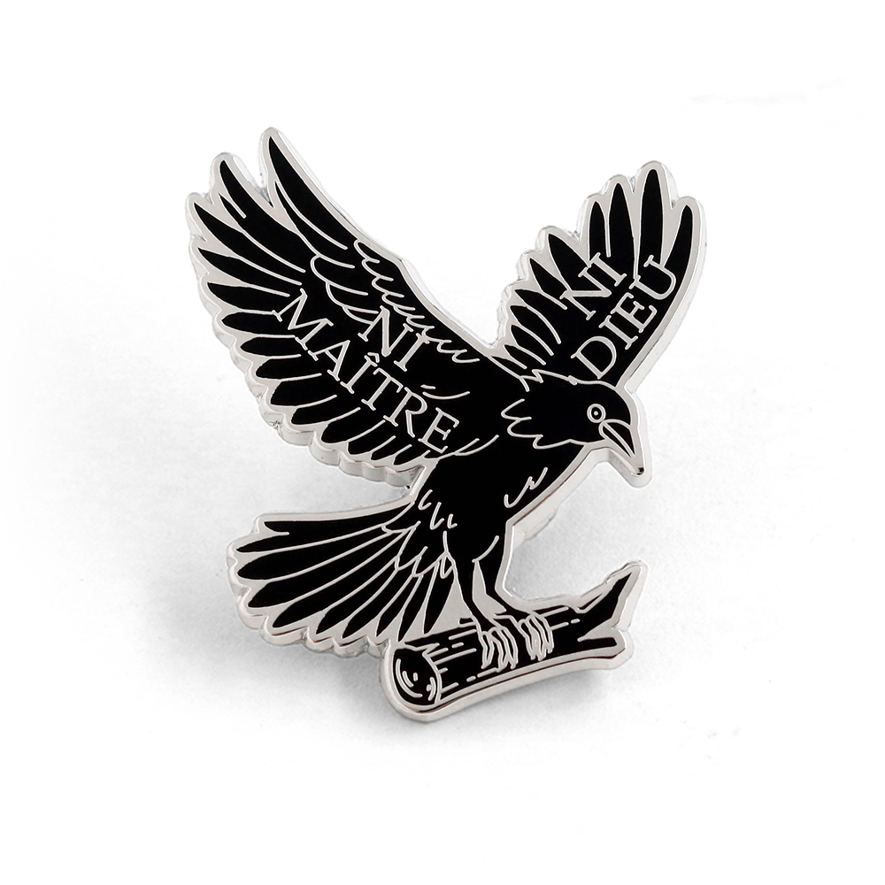 Ni Dieu Ni Maitre Crow Enamel  - Embroidery Icon ulasan dan harga