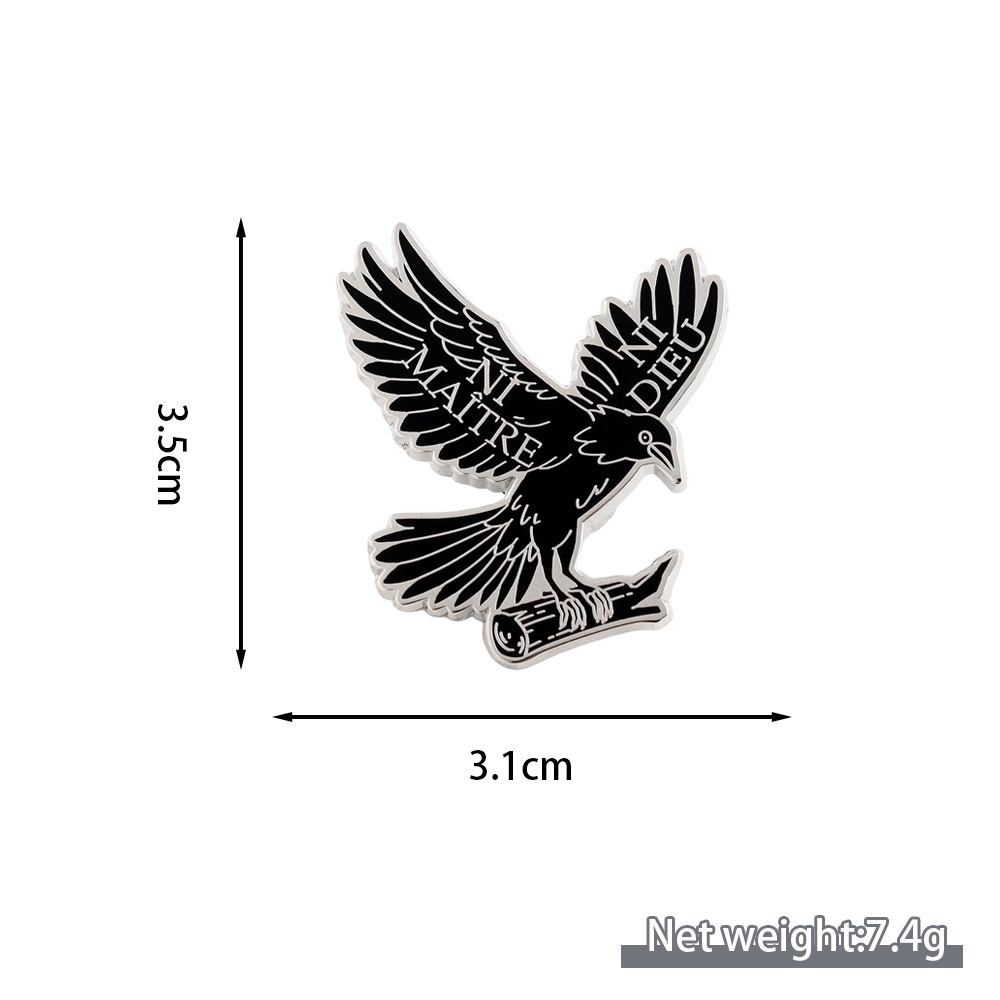 Ni Dieu Ni Maitre Crow Enamel  - Embroidery Icon ulasan dan harga