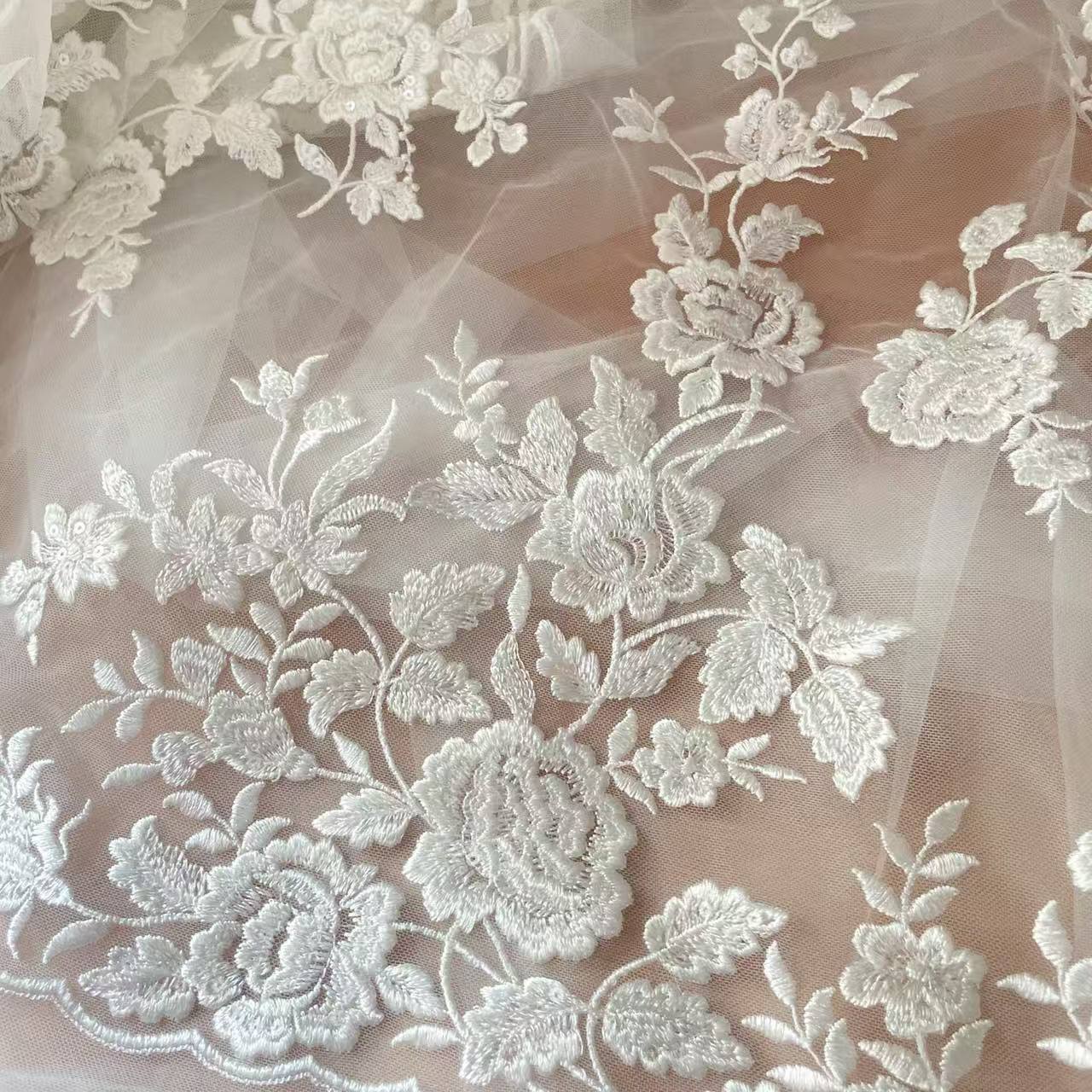 French Embroidered Lace Fabric - Embroidery Abaya ulasan dan harga