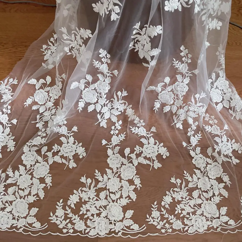 French Embroidered Lace Fabric - Embroidery Abaya ulasan dan harga