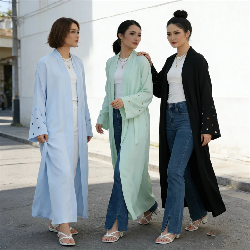 Eid Heart Embroidery Long Robe - Embroidery Kebaya ulasan dan harga